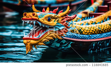 Enchanting Dragon Boat Pageantry in China - Generative AI 118841685