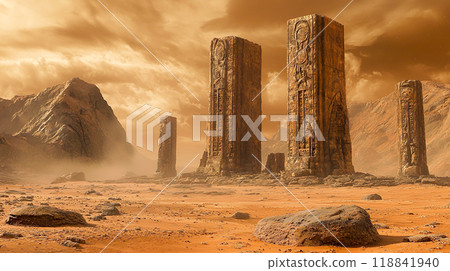 荒野中的古代遺址景觀 118841940