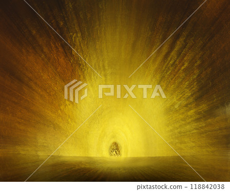 A fairy-tale-like abstract background image of an unknown, tiny other world far beyond the majestic golden space. A fairy-tale-like abstract background image of an unknown, tiny other world far beyond the majestic golden space. 118842038
