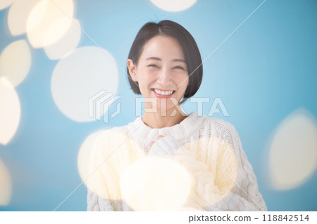 美麗蓬鬆藍 118842514