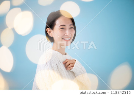 美麗蓬鬆藍 118842515