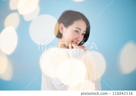 美麗蓬鬆藍 118842516