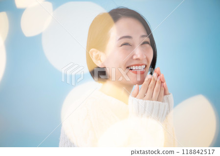 美麗蓬鬆藍 118842517