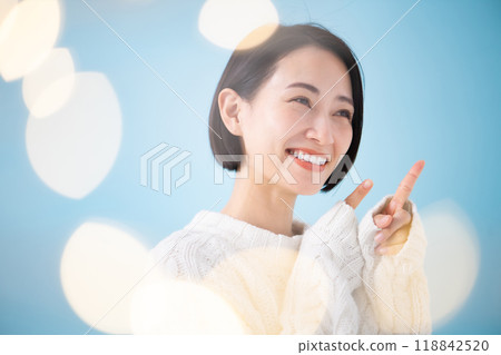 美麗蓬鬆藍 118842520