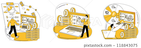 Bitcoin wallet vector illustration. Dive into world cryptocurrency with secure and efficient digital wallet Economy and internet intertwine, creating opportunities for digital wallet solutions 118843075