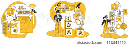 Big data vector illustration. Data processing, alchemy information, transforms raw data into insights Data center, nerve center, orchestrates symphony big data operations Data mining, digital Big data vector illustration. Data processing, alchemy information, transforms raw data into insights Data center, nerve center, orchestrates symphony big data operations Data mining, digital 118843232