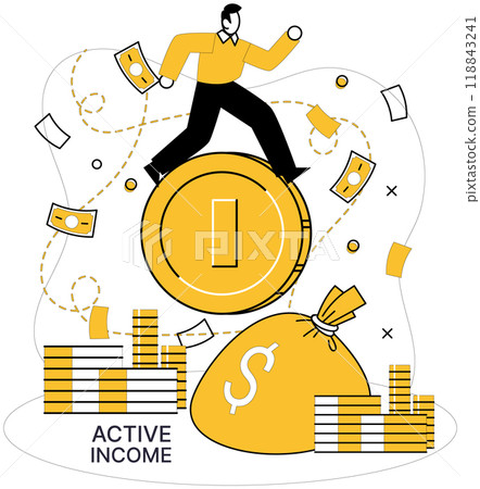 Income vector illustration. Income conceptually weaves fabric economic progress and prosperity Earning is rhythm in heartbeat individuals financial health Revenue streams are tributaries feeding Income vector illustration. Income conceptually weaves fabric economic progress and prosperity Earning is rhythm in heartbeat individuals financial health Revenue streams are tributaries feeding 118843241