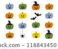 Jack-o'-lantern illustration set 118843450