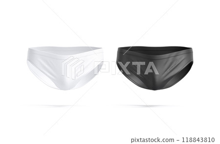 Blank black and white male swimming briefs mockup, front view 118843810