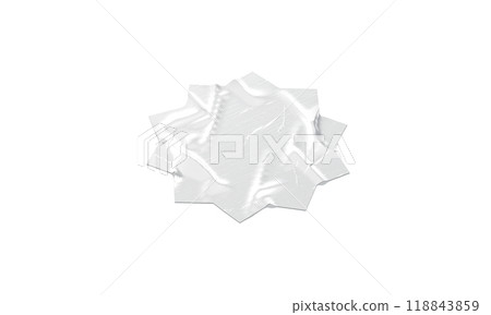 Blank white sharp round adhesive crumpled tape mockup, side view 118843859