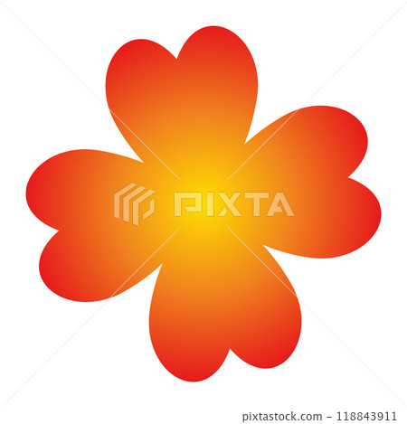 Illustration material: Four-leaf clover, leaves, gradation 118843911