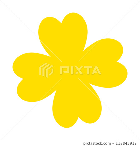 Illustration material: Four-leaf clover, leaves, yellow 118843912