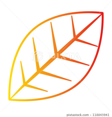 插圖素材葉子植物秋季漸變 118843941