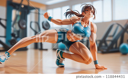 Young woman stretching at the gym 118844431