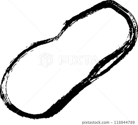 Ink Dry Brush Grunge Free Hand Oval Frame Ink Dry Brush Grunge Free Hand Oval Frame 118844789
