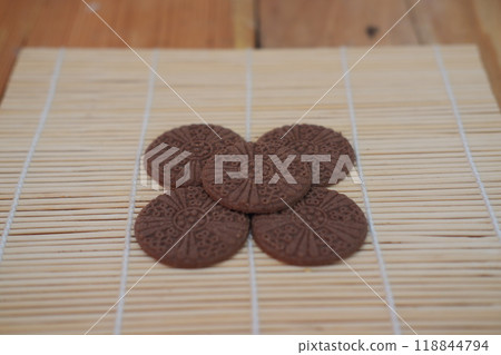 Sandwich cookies. Selective focus, shallow depth of field. Sandwich cookies. Selective focus, shallow depth of field. 118844794