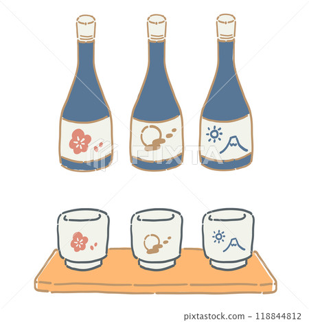 Illustration of sake and choco 118844812