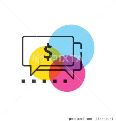 Two speech bubbles with dollar sign Two speech bubbles with dollar sign 118844971