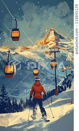 A Winter Wonderland Skiing Adventure in the Swiss Alps 118845129