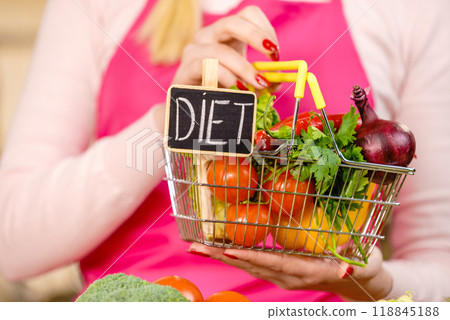 Shopping backet with dieting vegetables Shopping backet with dieting vegetables 118845188