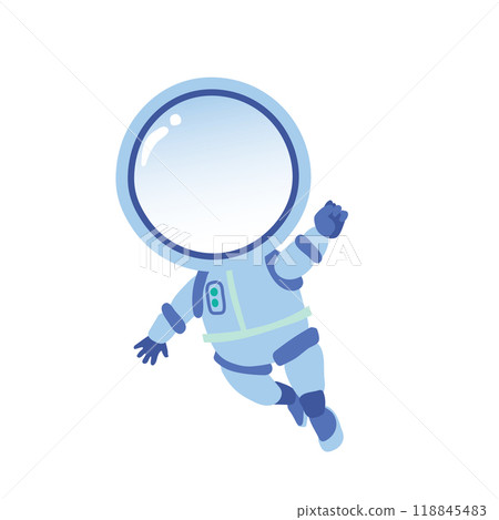 Astronaut flying on a white background. Vector flat illustration. Astronaut flying on a white background. Vector flat illustration. 118845483