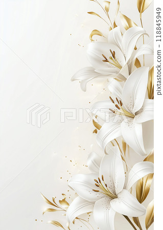 慶典形象:金箔裝飾的百合花 慶典形象:金箔裝飾的百合花 118845949