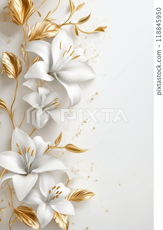 慶典形象:金箔裝飾的百合花 慶典形象:金箔裝飾的百合花 118845950