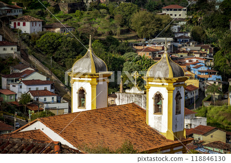 Tower of an old baroque church 118846130