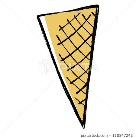 Brush-drawn illustration of an ice cream cone 118847248