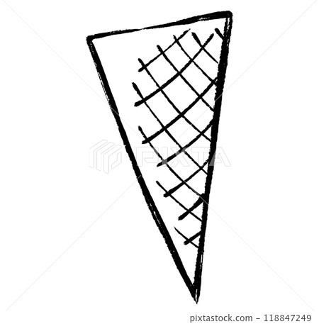 Brush-drawn illustration of an ice cream cone Brush-drawn illustration of an ice cream cone 118847249