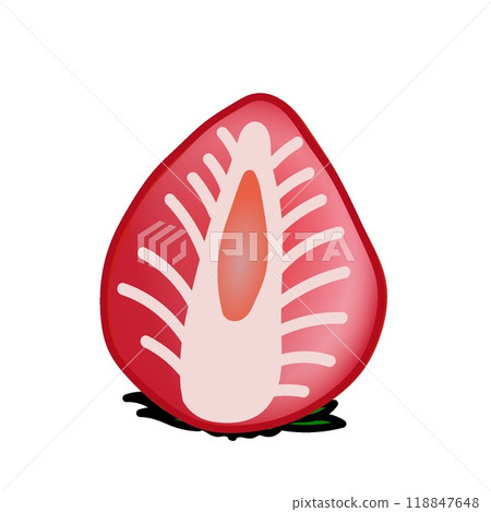 Illustration of a strawberry cut in half 118847648