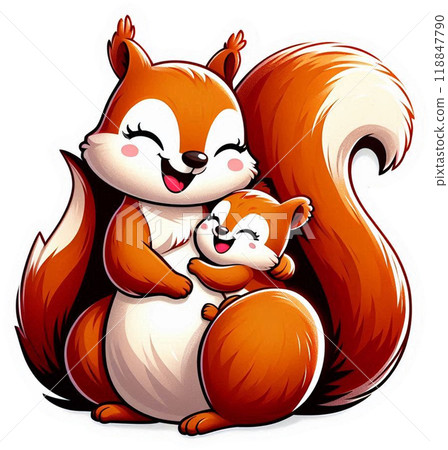 松鼠媽媽和寶寶 松鼠媽媽和寶寶 118847790