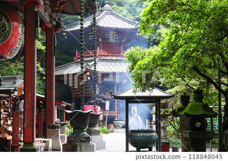 Gunma Prefecture, Shibukawa City, Mizusawa Kannon Temple, Main Hall and Hexagonal Hall 118848045