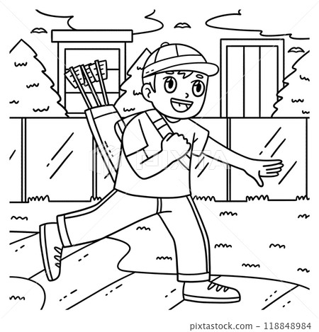 Archery Archer Carrying Quiver Coloring Page  118848984