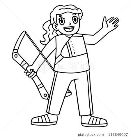 Archery Female Archer with a Bow Isolated Coloring Archery Female Archer with a Bow Isolated Coloring 118849007