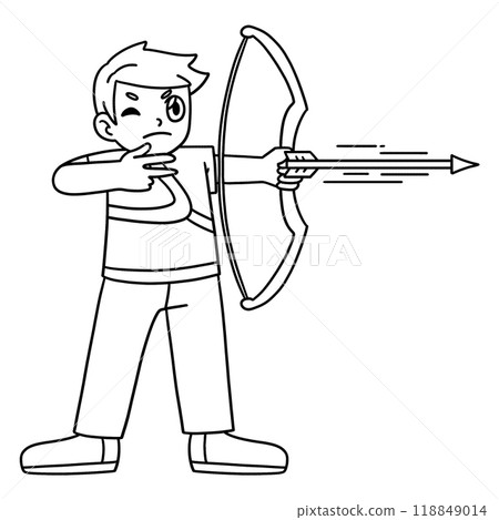 Archery Archer Shooting Arrow Isolated Coloring Archery Archer Shooting Arrow Isolated Coloring 118849014