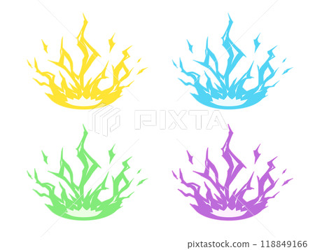 Lightning impact effect material set Lightning impact effect material set 118849166