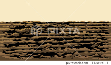Vector drawing. Old Plowed soil Vector drawing. Old Plowed soil 118849191