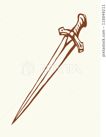 Vector drawing. Big old sword 118849211