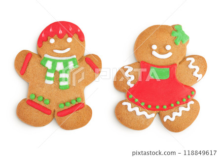 christmas gingerbread cookie isolated on white background 118849617
