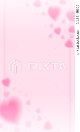 Heart trail corners valentine story template. Pink background. Stock vector illustration isolated on white background. 118849692