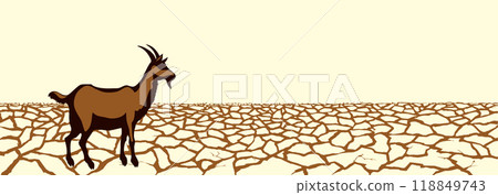 Dry cracked earth. Vector drawing Dry cracked earth. Vector drawing 118849743