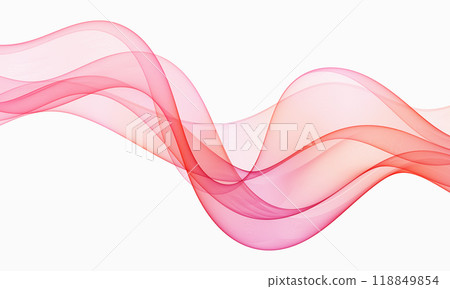 Transparent wave flow on white background. Curved line abstract wave. 118849854