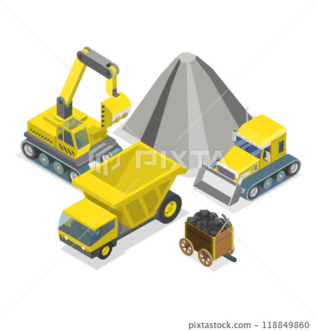 3D Isometric Flat Illustration of Mining. Item 3 3D Isometric Flat Illustration of Mining. Item 3 118849860