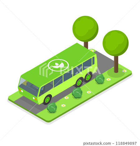 3D Isometric Flat  Illustration of Sustainable Transportation. Item 1 118849897