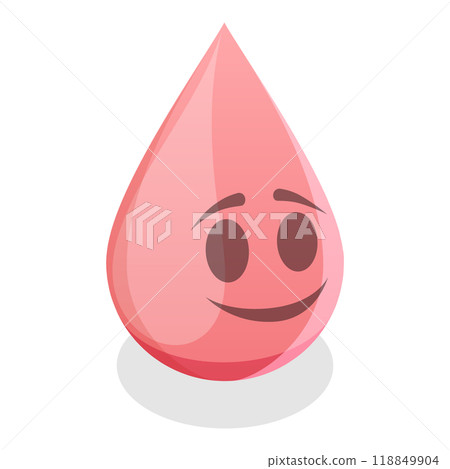 3D Isometric Flat  Illustration of Women Periods Emoji Drops. Item 5 118849904