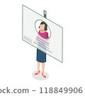 3D Isometric Flat  Illustration of Identification Badge. Item 1 118849906