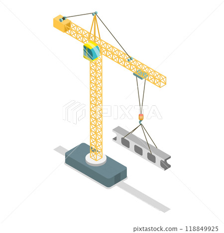 3D Isometric Flat Set of Construction Equipment. Item 7 3D Isometric Flat Set of Construction Equipment. Item 7 118849925