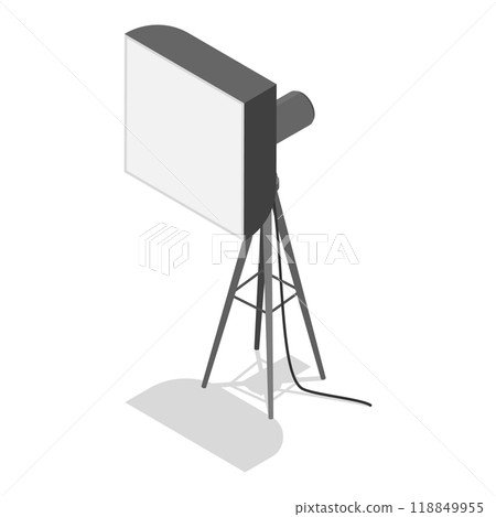 3D Isometric Flat Set of Photo Studio Equipment Items. Item 3 3D Isometric Flat Set of Photo Studio Equipment Items. Item 3 118849955