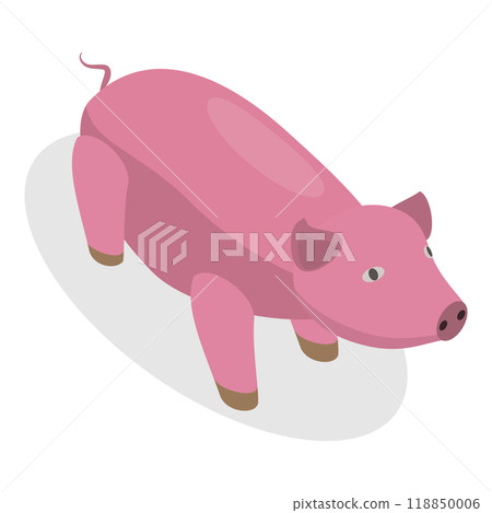 3D Isometric Flat  Set of Zoo Animals. Item 14 118850006